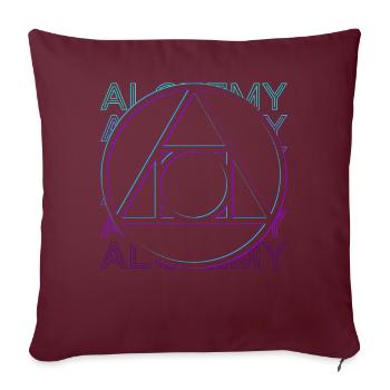 Alchimie Symbole Alchimiste Pierre Philosophale Rétro - Housse de coussin décorative 45 x 45 cm - bordeaux - Devant