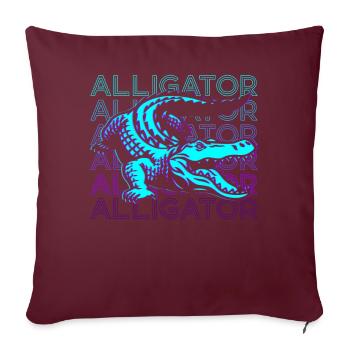 Alligator Crocodile Gator Retro Cadeau - Housse de coussin décorative 45 x 45 cm - bordeaux - Devant