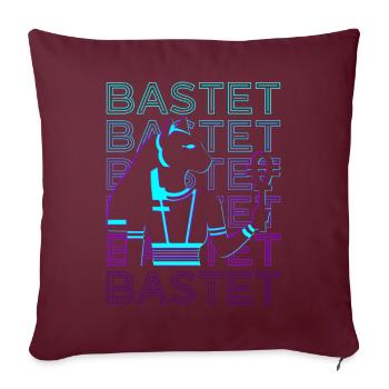 Bastet Déesse égyptienne Chat égyptien Ancient Aeg - Housse de coussin décorative 45 x 45 cm - bordeaux - Devant