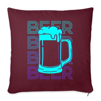 Cadeau rétro à la bière - Housse de coussin décorative 45 x 45 cm - bordeaux - Devant