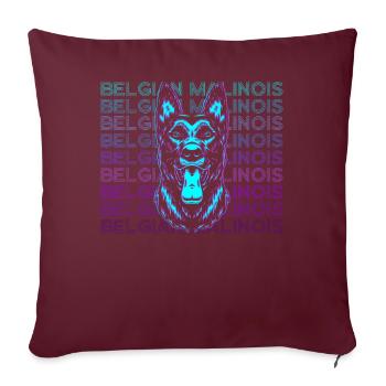 Cadeau rétro belge Malinois - Housse de coussin décorative 45 x 45 cm - bordeaux - Devant