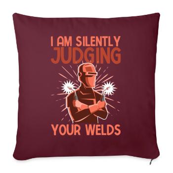 Drôle de soudeur Cadeau de soudeur - Housse de coussin décorative 45 x 45 cm - bordeaux - Devant