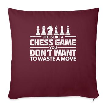 Jeu d’échecs de vie Gaspiller no move Échecs - Housse de coussin décorative 45 x 45 cm - bordeaux - Devant