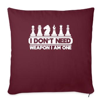 Le grand maître d’échecs n’a pas besoin d’arme - Housse de coussin décorative 45 x 45 cm - bordeaux - Devant