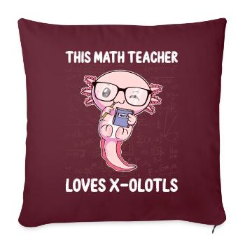 Drôle math Axolotl cadeau - Housse de coussin décorative 45 x 45 cm - bordeaux - Devant