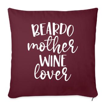 Cadeau dragon barbu - Housse de coussin décorative 45 x 45 cm - bordeaux - Devant