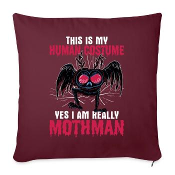 Cadeau Mottenmann - Housse de coussin décorative 45 x 45 cm - bordeaux - Devant