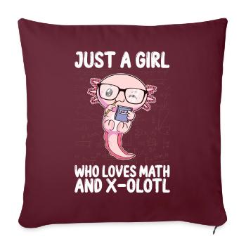 Drôle math Kawaii Axolotl Cadeau - Housse de coussin décorative 45 x 45 cm - bordeaux - Devant