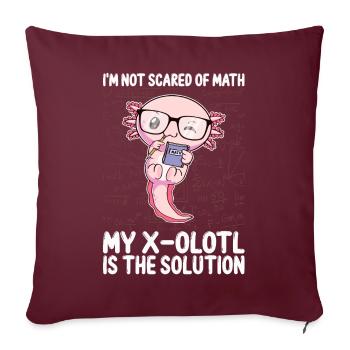 Drôles Mathématiques Kawaii Axolotl Mathématiques Gesch - Housse de coussin décorative 45 x 45 cm - bordeaux - Devant