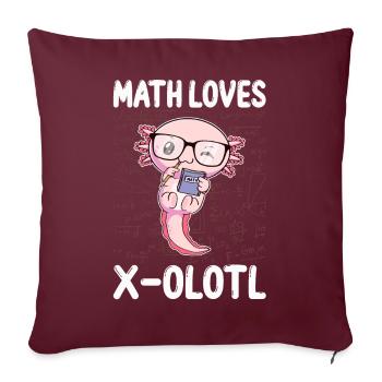 Drôles Mathématiques Kawaii Axolotl Mathématiques Gesch - Housse de coussin décorative 45 x 45 cm - bordeaux - Devant