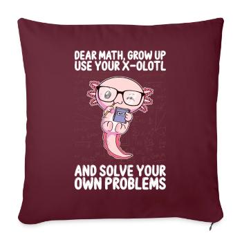 Drôle math Kawaii Axolotl Cadeau - Housse de coussin décorative 45 x 45 cm - bordeaux - Devant