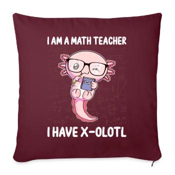 Drôle math Kawaii Axolotl Cadeau - Housse de coussin décorative 45 x 45 cm - bordeaux - Devant