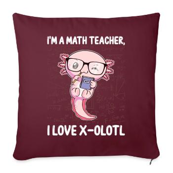 Drôle math Kawaii Axolotl Cadeau - Housse de coussin décorative 45 x 45 cm - bordeaux - Devant