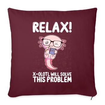 Drôle math Kawaii Axolotl Cadeau - Housse de coussin décorative 45 x 45 cm - bordeaux - Devant