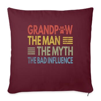 Grand-père Homme Mythe Mauvaise Influence Grand-père Chien Ami - Housse de coussin décorative 45 x 45 cm - bordeaux - Devant