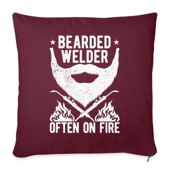 Drôle de soudeur Cadeau de soudeur - Housse de coussin décorative 45 x 45 cm - bordeaux - Devant
