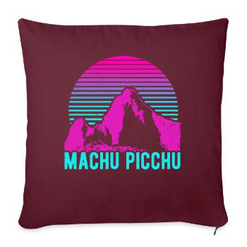 Machu Picchu Pérou Inca Rétro Vintage Cadeau - Housse de coussin décorative 45 x 45 cm - bordeaux - Devant