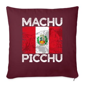 Machu Picchu Pérou Drapeau péruvien Inca Cadeau - Housse de coussin décorative 45 x 45 cm - bordeaux - Devant