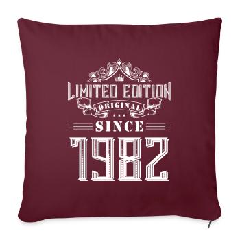 Édition limitée 1982 - Housse de coussin décorative 45 x 45 cm - bordeaux - Devant