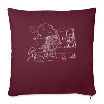 Aztèque Jaguar Warrior Maya Inca - Housse de coussin décorative 45 x 45 cm - bordeaux - Devant