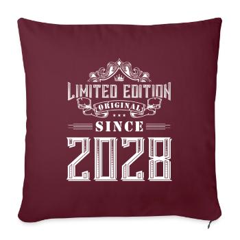 Édition limitée 2028 - Housse de coussin décorative 45 x 45 cm - bordeaux - Devant