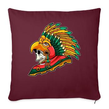Aztèque Eagle Warrior Mayan Skull Inca - Housse de coussin décorative 45 x 45 cm - bordeaux - Devant
