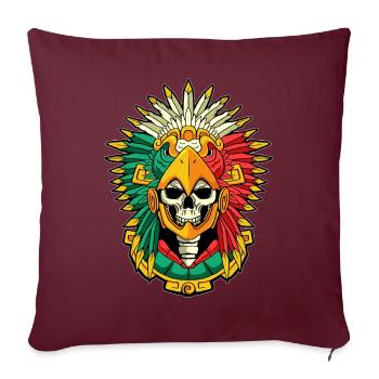 Aztèque Eagle Warrior Mayan Skull Inca - Housse de coussin décorative 45 x 45 cm - bordeaux - Devant