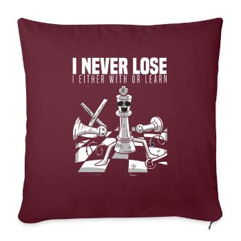 Je ne perds pas le championnat d’échecs - Housse de coussin décorative 45 x 45 cm - bordeaux - Devant