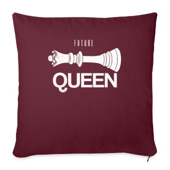 Future Queen Chess Checkers Pièce d’échecs - Housse de coussin décorative 45 x 45 cm - bordeaux - Devant