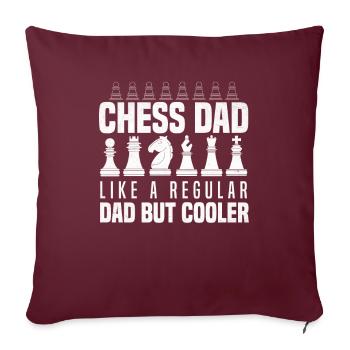 Chess Papa Normal Papa Cool Joueur d’échecs - Housse de coussin décorative 45 x 45 cm - bordeaux - Devant