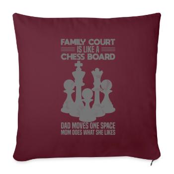 Famille d’échecs Père Mère Joueur d’échecs - Housse de coussin décorative 45 x 45 cm - bordeaux - Devant