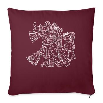 Tezcatlipoca Dieu aztèque Nahuatl Maya Inca Tolteke - Housse de coussin décorative 45 x 45 cm - bordeaux - Devant