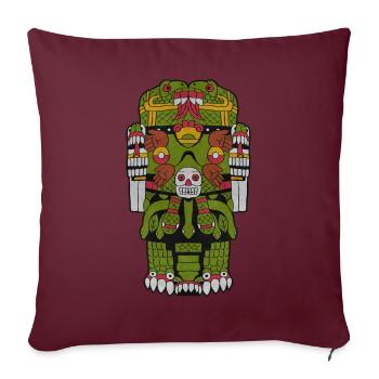 Coatlicue Déesse Aztèque Déesse de la Terre Maya Inca - Housse de coussin décorative 45 x 45 cm - bordeaux - Devant