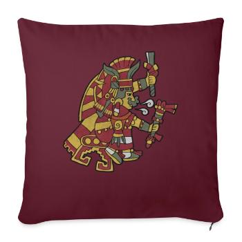 Chalchiuhtlicue Déesse aztèque de l’eau Maya Inca - Housse de coussin décorative 45 x 45 cm - bordeaux - Devant