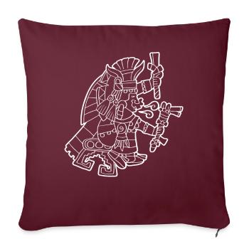 Chalchiuhtlicue Déesse aztèque de l’eau Maya Inca - Housse de coussin décorative 45 x 45 cm - bordeaux - Devant