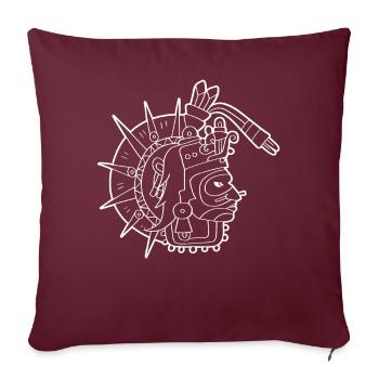 Tonatiuh Aztèque Dieu Soleil Dieu Maya Inca Toltèques - Housse de coussin décorative 45 x 45 cm - bordeaux - Devant