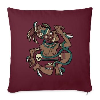 Coyolxauhqui Déesse aztèque Déesse de la Lune Maya Inca - Housse de coussin décorative 45 x 45 cm - bordeaux - Devant