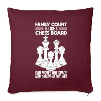 Famille d’échecs Père Mère Joueur d’échecs - Housse de coussin décorative 45 x 45 cm - bordeaux - Devant