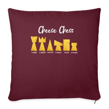 Fromage Pièces d’échecs Fromage Joueur d’échecs - Housse de coussin décorative 45 x 45 cm - bordeaux - Devant
