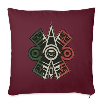 Ollin Xolotl Symbole aztèque Maya Inca Toltec - Housse de coussin décorative 45 x 45 cm - bordeaux - Devant