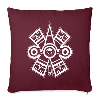 Ollin Xolotl Symbole aztèque Maya Inca Toltec - Housse de coussin décorative 45 x 45 cm - bordeaux - Devant