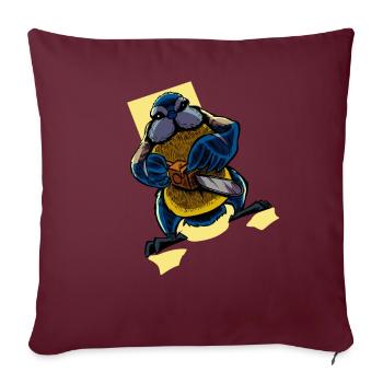 Monster Tiere - Kettensäge Blaumeise - Sofakissenbezug 45 x 45 cm - Burgunderrot - Vorne