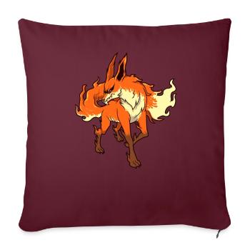 Monster Animals - Renard des flammes d’horreur - Housse de coussin décorative 45 x 45 cm - bordeaux - Devant