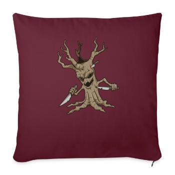Monster Pflanzen - Horror Messer Baum - Sofakissenbezug 45 x 45 cm - Burgunderrot - Vorne