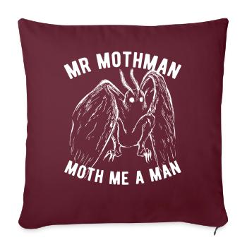 Mothman Kryptide Kryptozoologie - Sofakissenbezug 45 x 45 cm - Burgunderrot - Vorne