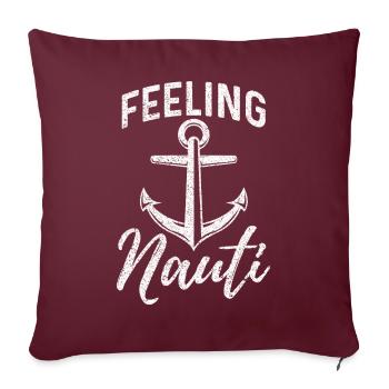 Drôle de marin plaisancier à - Housse de coussin décorative 45 x 45 cm - bordeaux - Devant
