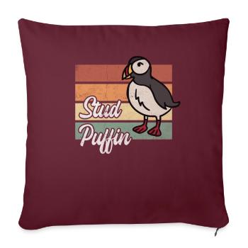 Vintage Puffin - Sofakissenbezug 45 x 45 cm - Burgunderrot - Vorne