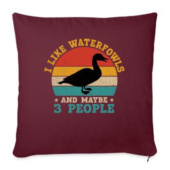 Chasse amusante à la sauvagine - Housse de coussin décorative 45 x 45 cm - bordeaux - Devant