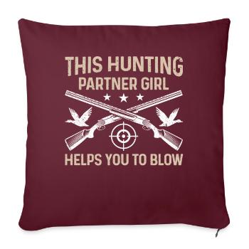 Drôle de chasse à la sauvagine Chasse au canard - Housse de coussin décorative 45 x 45 cm - bordeaux - Devant