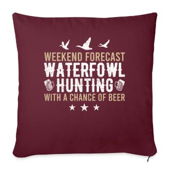 Chasse amusante à la sauvagine - Housse de coussin décorative 45 x 45 cm - bordeaux - Devant